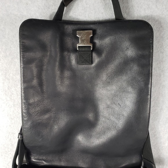 NWT Coach Black Leather Messenger Crossbody Bag Adjustable Strap Buckle Unisex - Picture 12 of 16